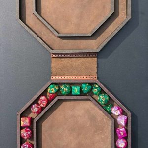 Large Wood and Leather Dice Box